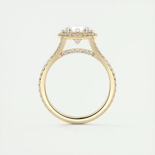 2.0 CT Round Halo Split Shank Moissanite Engagement Ring 12