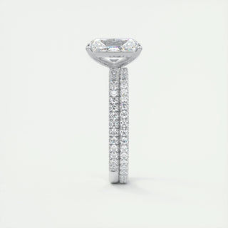 2 CT Radiant Cut Pave CVD F/VS1 Diamond Engagement Ring 6