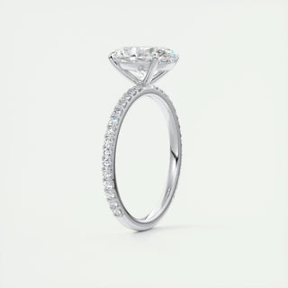 1.91 CT Oval Cut Solitaire Pave Moissanite Engagement Ring 8