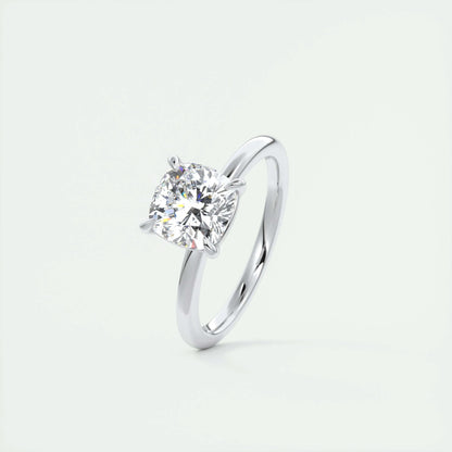 2.15 CT Cushion Cut Solitaire Moissanite Engagement Ring 4