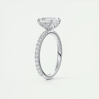 2 CT Asscher Cut Pave Style CVD F/VS1 Diamond Engagement Ring 6