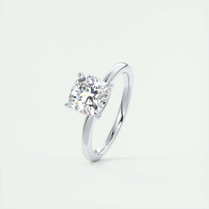 2 CT Cushion Hidden Halo CVD F/VS1 Diamond Engagement Ring 4