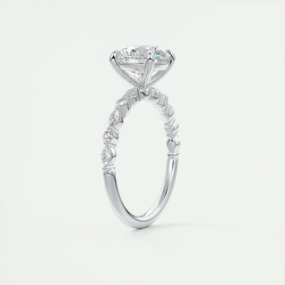 2 CT Round Cut Pave CVD F/VS1 Diamond Engagement Ring 6