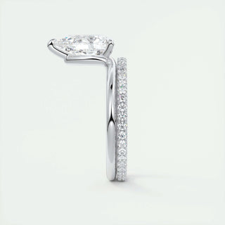 2 CT Pear Solitaire CVD F/VS1 Diamond Engagement Ring 5