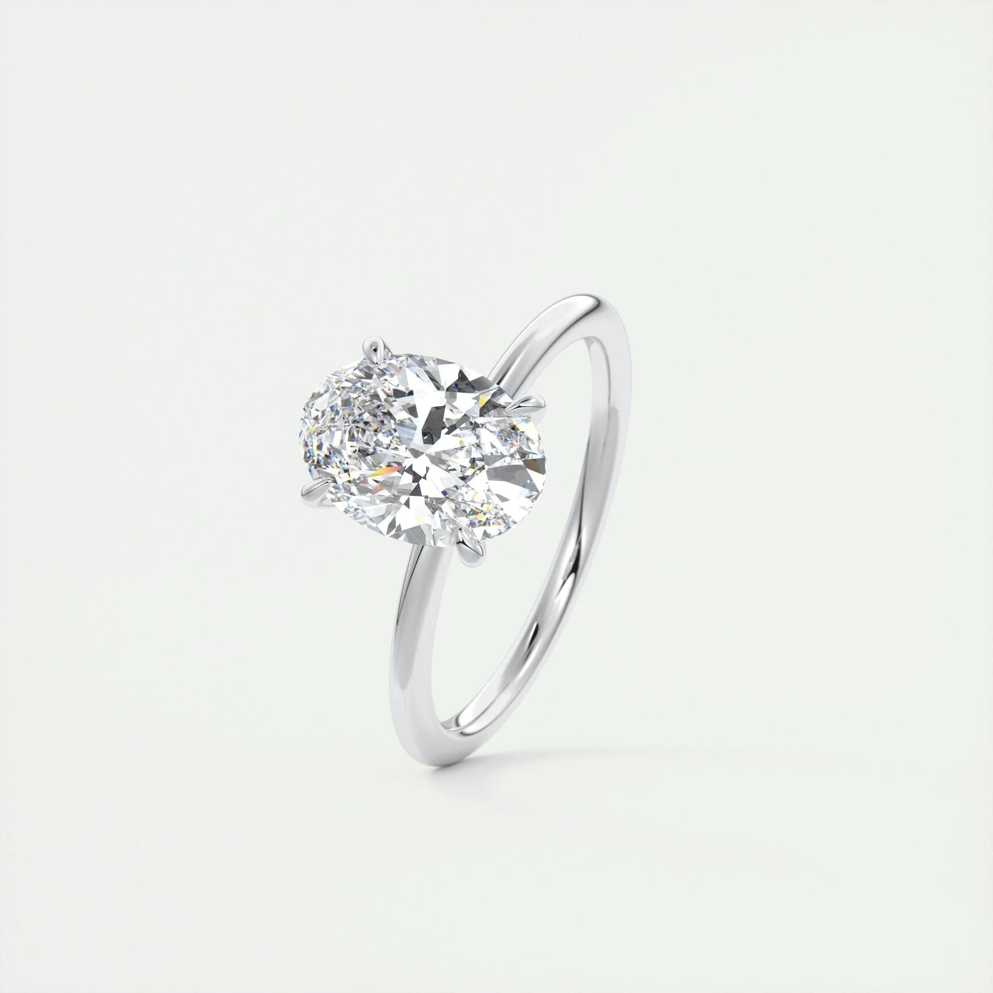 1.91 CT Oval Cut Solitaire Moissanite Engagement Ring 5