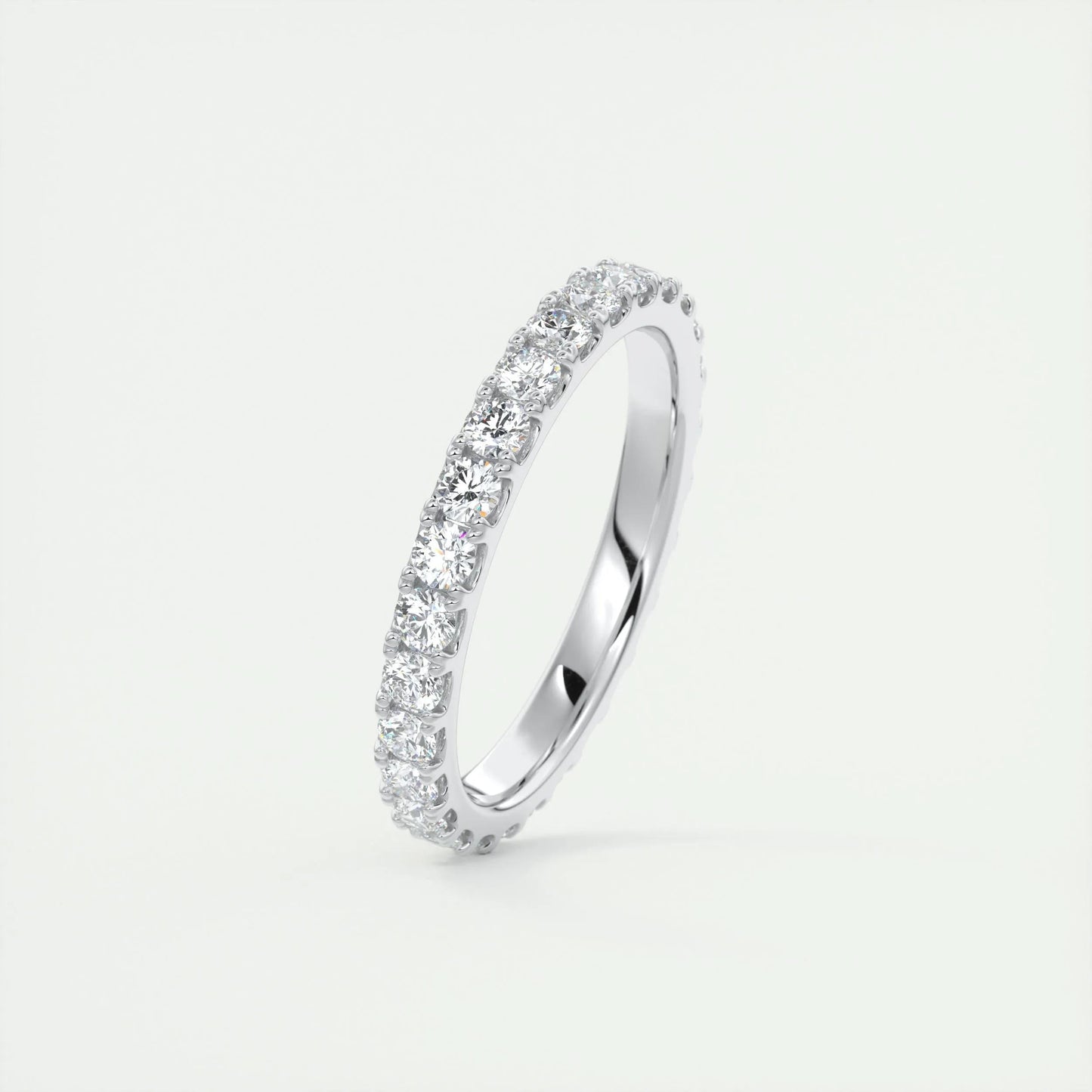 0.84 CT Round Full Eternity CVD EF/VVS Diamond Wedding Band 2