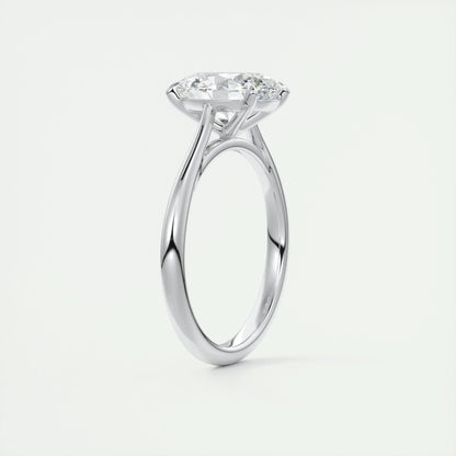 2 CT Oval Solitaire CVD F/VS1 Diamond Engagement Ring 6