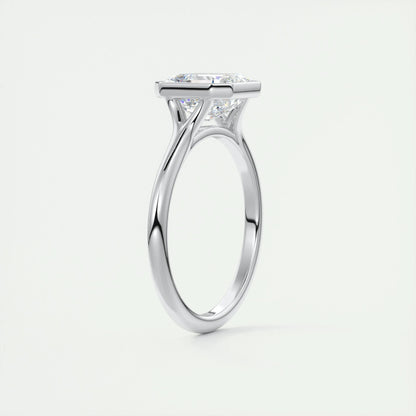 2 CT Asscher Bezel CVD F/VS1 Diamond Engagement Ring 6