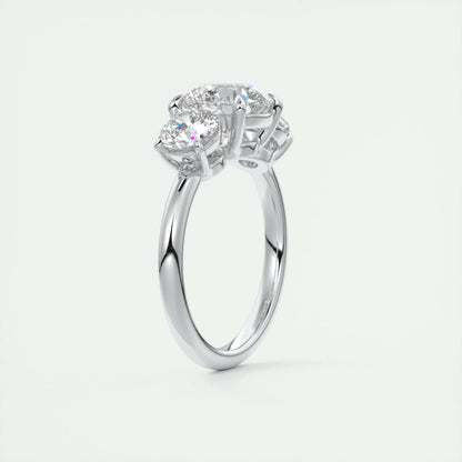 2.0 CT Round Cut Three Stone Moissanite Engagement Ring 6