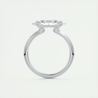 2 CT Marquise Half Bezel CVD F/VS1 Diamond Engagement Ring 8