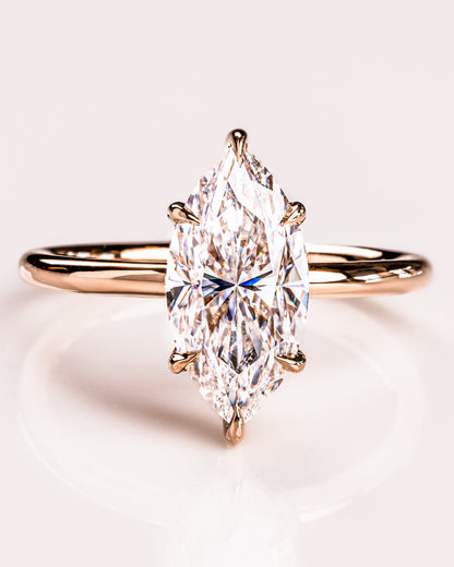 1.56 CT Marquise Cut Solitaire Moissanite Engagement Ring With Hidden Halo Setting 8