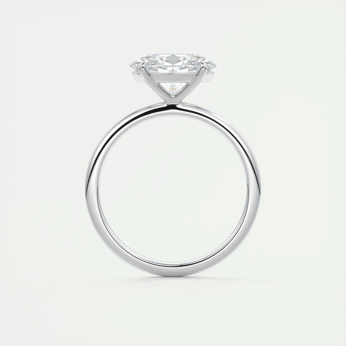 1.91 CT Oval Cut Solitaire Moissanite Engagement Ring 8