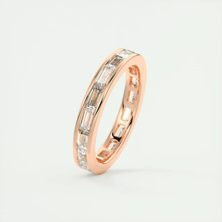 1.87 Emerald Cut Channel Moissanite Bridal Wedding Band 15