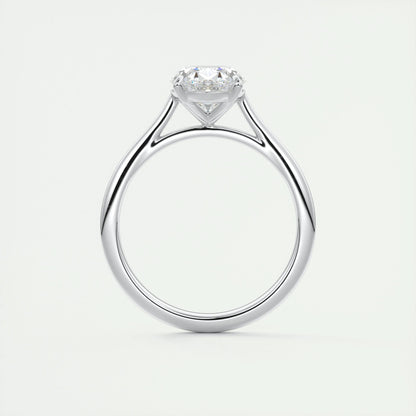2 CT Oval Solitaire CVD F/VS1 Diamond Engagement Ring 7