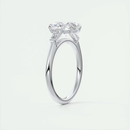 1.91 CT Oval Cut Three Stone Moissanite Engagement Ring 6