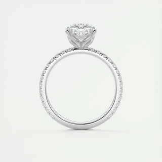 2.15 CT Cushion Cut Solitaire Pave Moissanite Engagement Ring 7