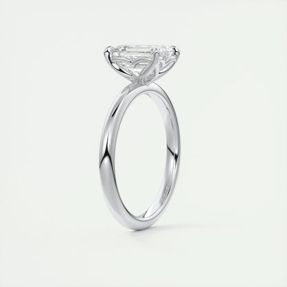 1.91 CT Emerald Cut Solitaire Moissanite Engagement Ring 6