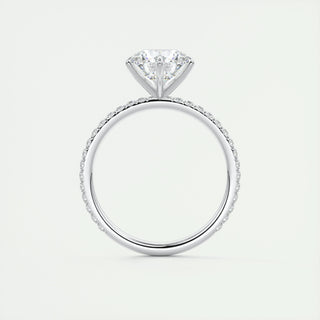 2.0 CT Round Cut Solitaire Pave Moissanite Engagement Ring 7