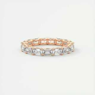 2.55 Emerald Cut East West Eternity Moissanite Bridal Wedding Band 11