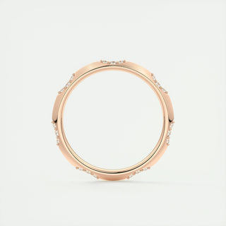 0.09 Round Cut Flush Moissanite Bridal Wedding Band 5