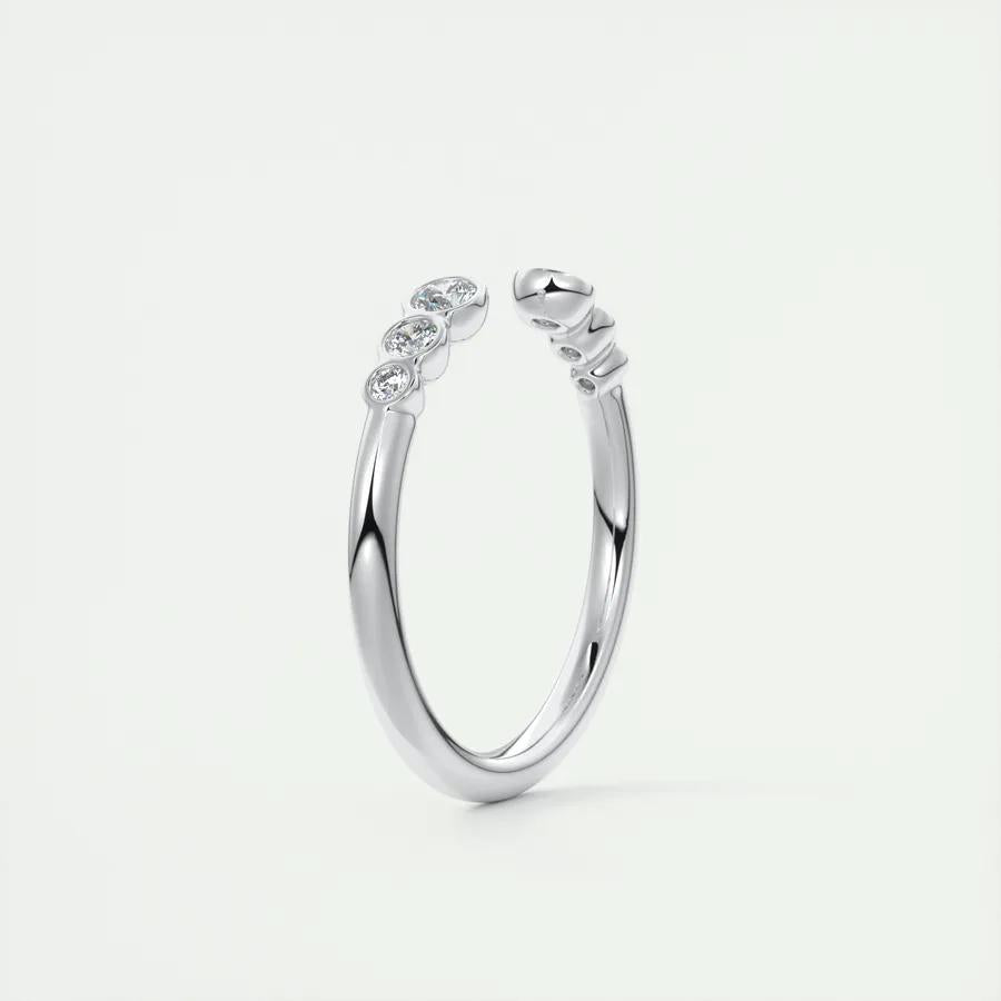 0.22 CT Round Open CVD EF/VVS Diamond Wedding Band 6