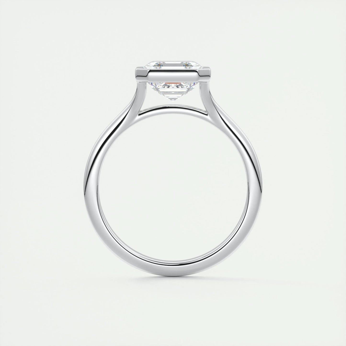2 CT Asscher Bezel CVD F/VS1 Diamond Engagement Ring 7