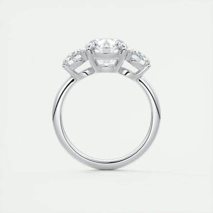 2 CT Round Three Stone CVD F/VS1 Diamond Engagement Ring 7