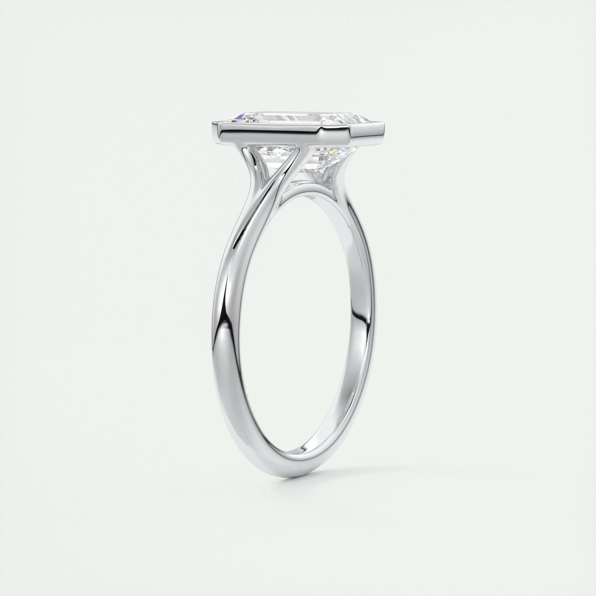 2 CT Emerald Bezel CVD F/VS1 Diamond Engagement Ring 6