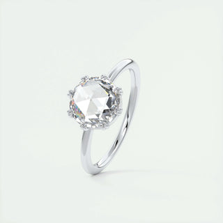 1.47 CT Round Rose Cut  Solitaire Double Prong Moissanite Engagement Ring 5
