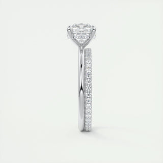 2.15 CT Cushion Solitaire Hidden Halo Moissanite Engagement Ring 5