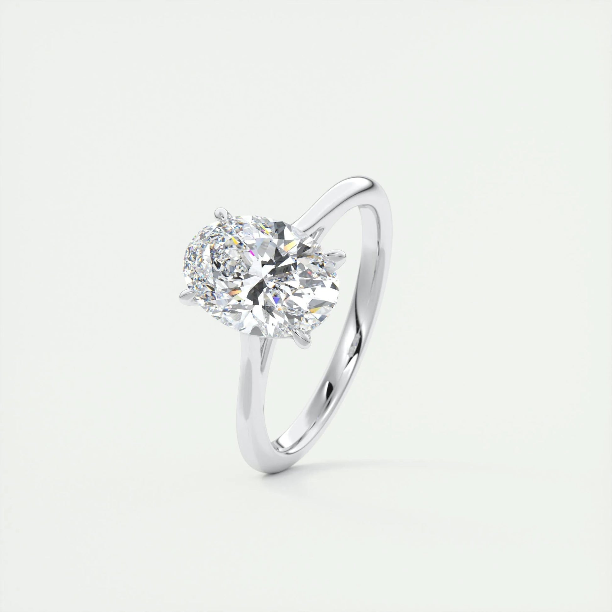 1.91 CT Oval Cut Solitaire Moissanite Engagement Ring 4