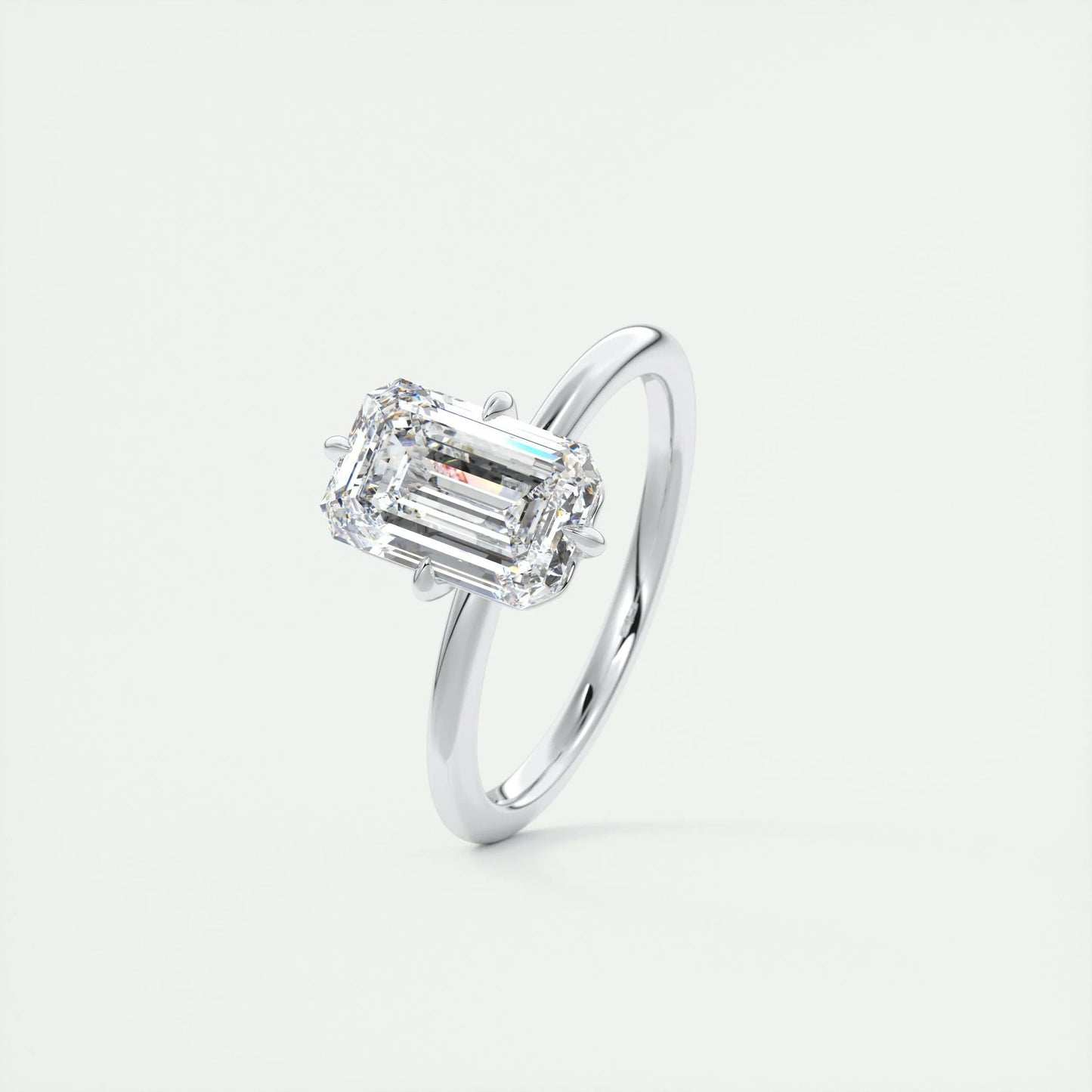 1.91 CT Emerald Cut Solitaire Moissanite Engagement Ring 4