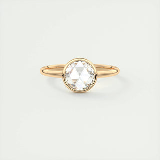 1.19 CT Round Rose Cut Bezel Moissanite Engagement Ring 14