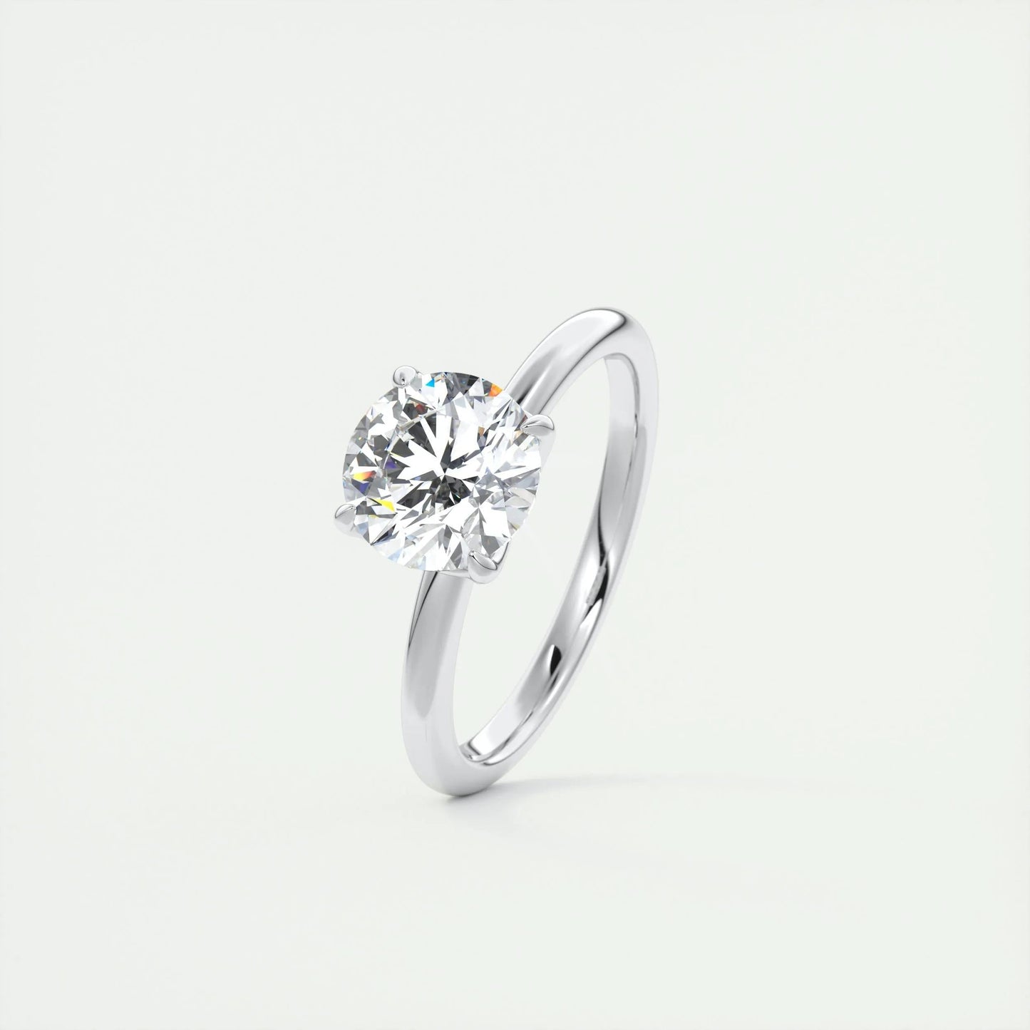 1.35 CT Round Cut Solitaire Moissanite Engagement Ring 4