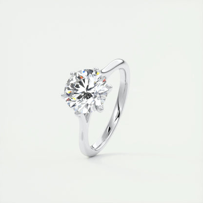 1.35 CT Round Cut Solitaire Moissanite Engagement Ring 4