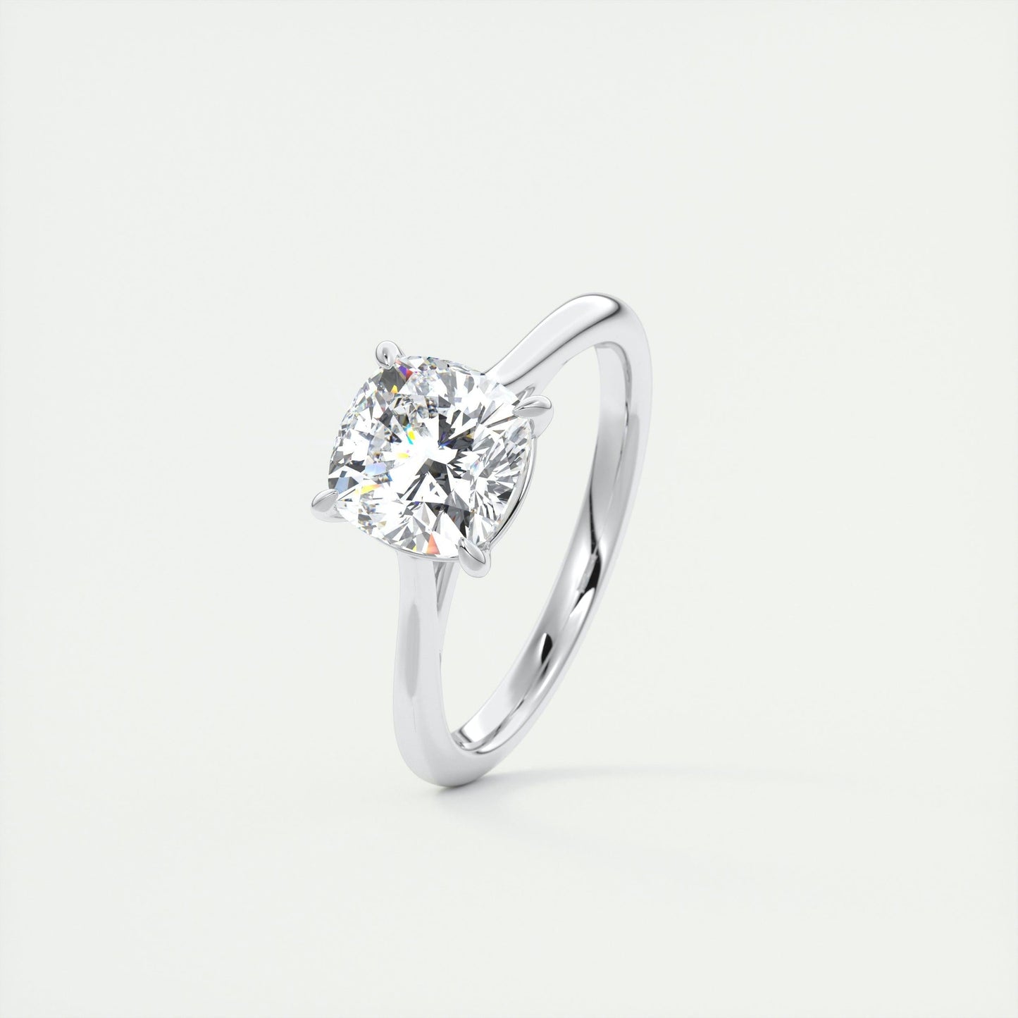 2 CT Cushion Solitaire CVD F/VS1 Diamond Engagement Ring 4