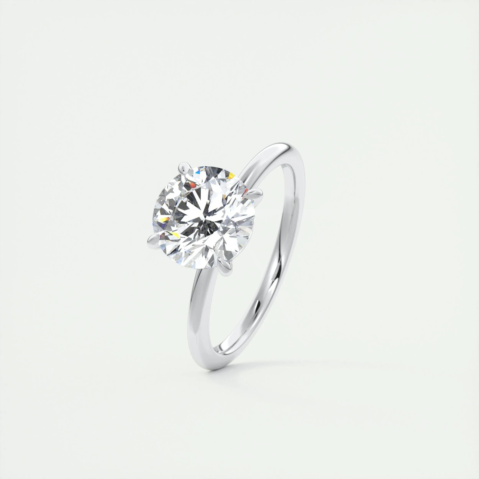 2 CT Round Solitaire CVD F/VS1 Diamond Engagement Ring 4