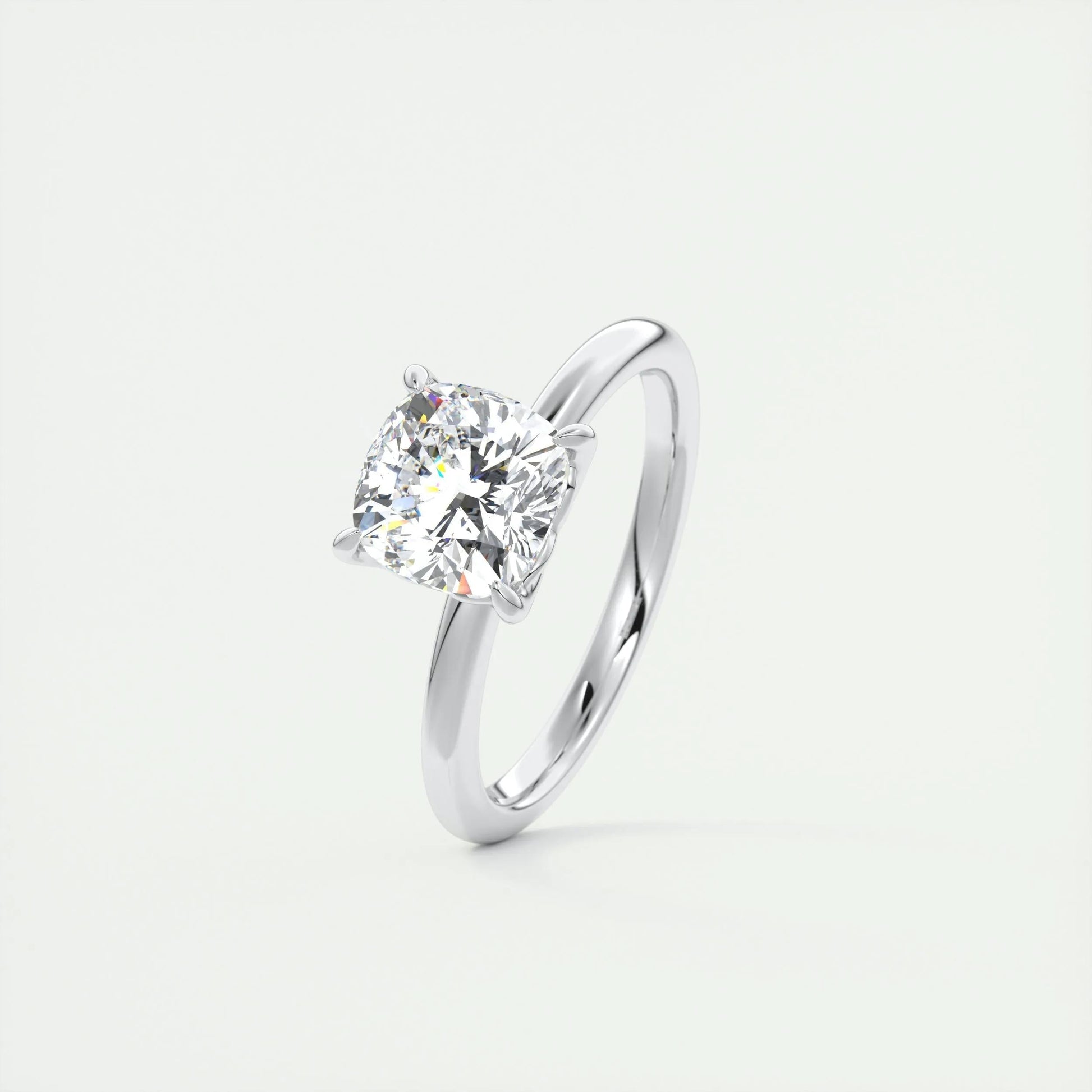 1.49 CT Cushion Cut Solitaire Moissanite Engagement Ring 4