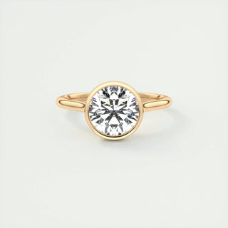 2.0 CT Round Bezel Solitaire Moissanite Engagement Ring 13