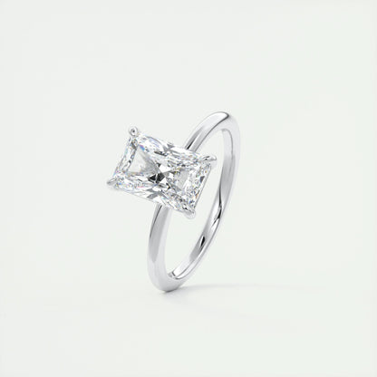 2 CT Radiant Solitaire CVD F/VS1 Diamond Engagement Ring 6