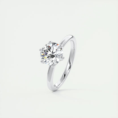 1.5 CT Round Solitaire CVD F/VS1 Diamond Engagement Ring 4