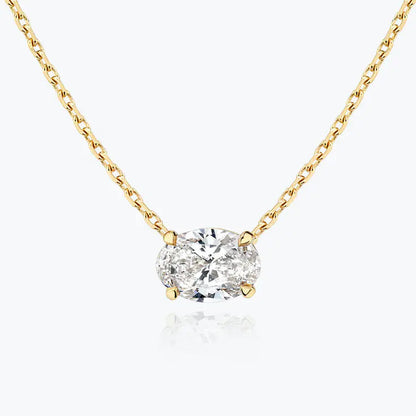 0.25-1.0ct Oval Cut Solitaire Moissanite Diamond Necklace 2