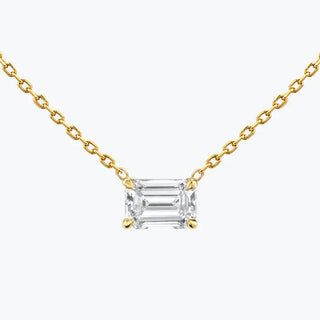 0.25-1.0ct Emerald Cut Solitaire Moissanite Diamond Necklace 2