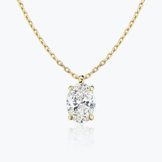 0.25-1.0ct Oval Cut Solitaire Moissanite Diamond Necklace 2