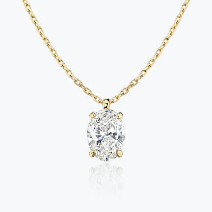0.25-1.0ct Oval Cut Solitaire Moissanite Diamond Necklace 2