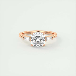 2 CT Cushion Three Stone CVD F/VS1 Diamond Engagement Ring 15