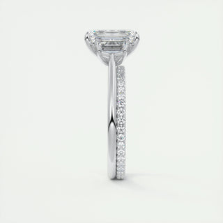 1.91 CT Emerald Cut Three Stone Moissanite Engagement Ring 5