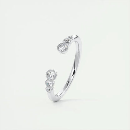 0.22 CT Round Open CVD EF/VVS Diamond Wedding Band 4