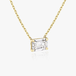 0.25 CT-1.0 CT Emerald Solitaire CVD F/VS Diamond Necklace 4