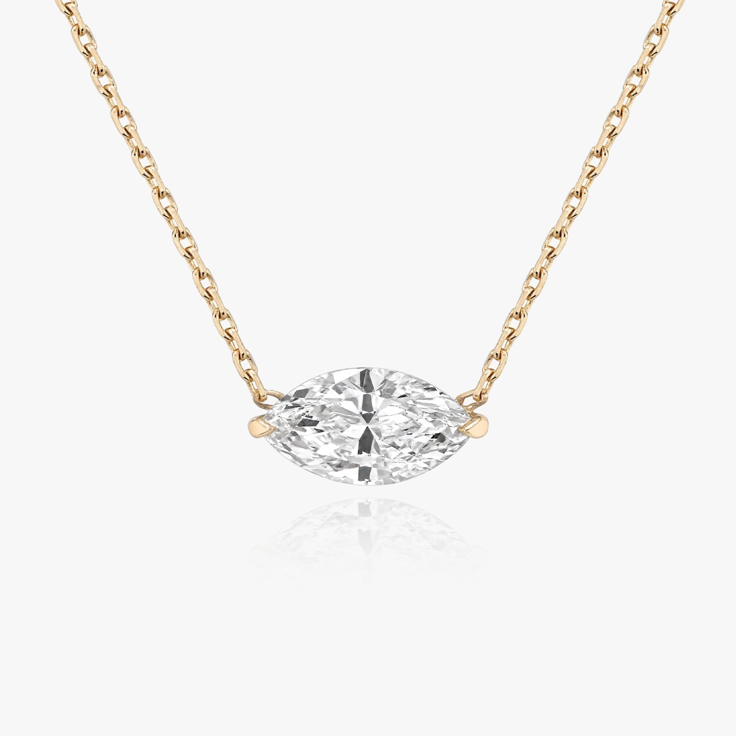 0.25 CT-1.0 CT Marquise Solitaire CVD F/VS Diamond Necklace 4